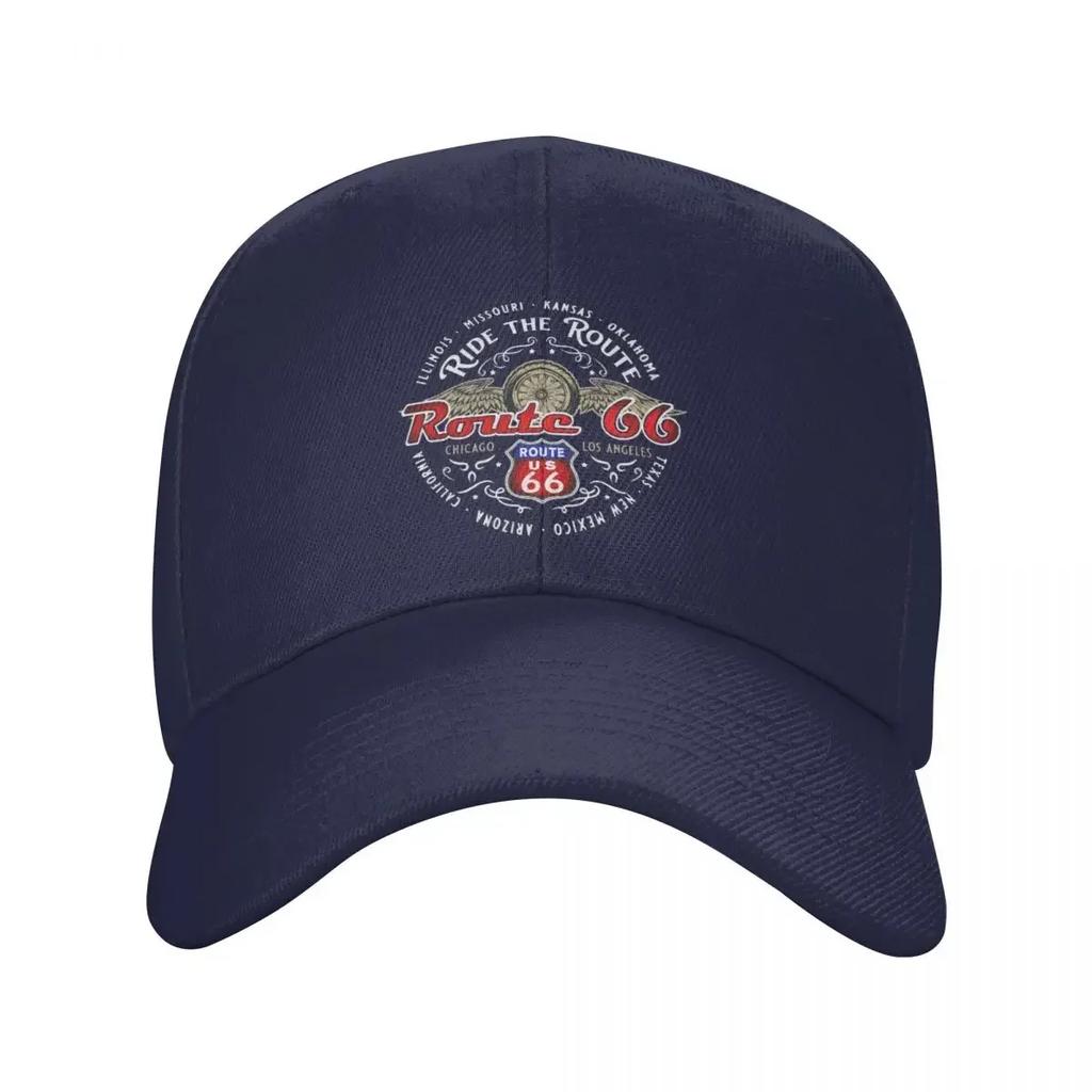Custom Ride The Route Baseball Cap for Unisex Breathable Biker Motorcycle Cruise Americas Highway Dad Hat Outdoor Snapback