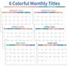 Calendar 2025, Color Calendar 12 Months, Double Coil Spiral Binding Monthly Planning Calendar