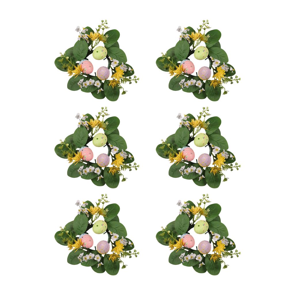 3D 20cm Easter Party Artificial Flower Desktop Decoration Candlestick Candle Wreath Arrangement Easter Egg Wreath