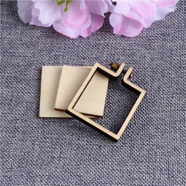 Square Embroidery Frame Wooden Pendant Ornament Cross Stitch Hoop Square Embroidery Frame Wooden Pendant Ornament Cross Stitch Hoop