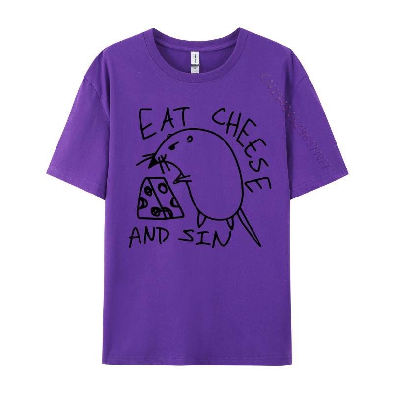 Eat Cheese And Sin T-shirts Casual Luxury Designer T-Shirts For Men Retro Top T-Shirt Normal Tees Cool