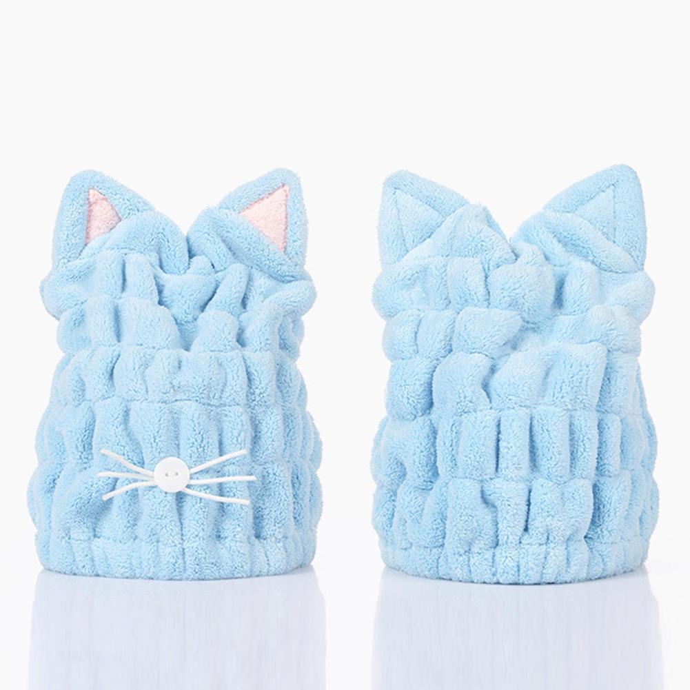 Hair Drying Adjustable Cap Hair Wrap Towel Cute Bath Hair Hat With Ears Cat