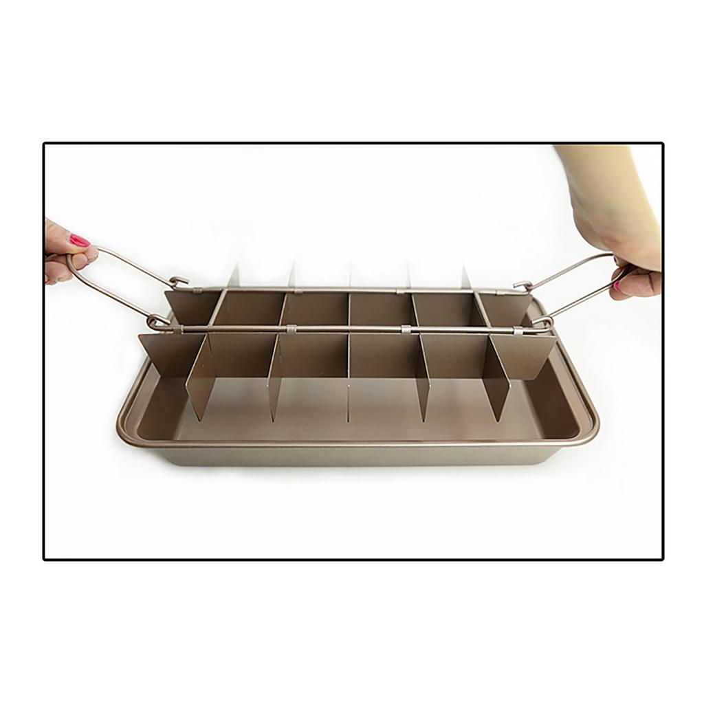Dělený plech na brownies Nepřilnavý Obdélníkový z uhlíkové oceli Forma na brownies pro pekařské nástroje