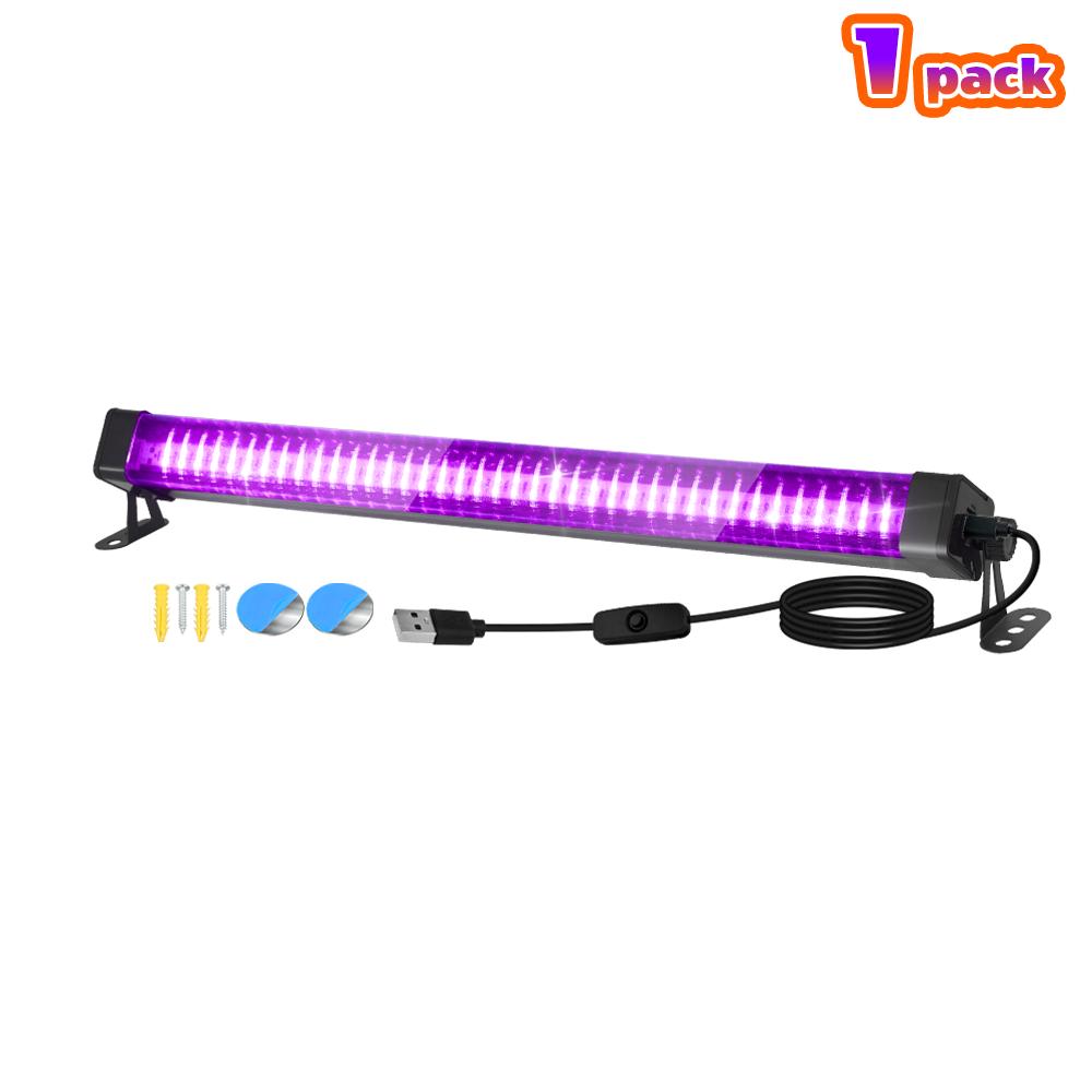 

80 LED Black Light Tube - with switch, 270 degree rotation, UV lamp for glow party, body art, Halloween, Christmas holiday 1PC