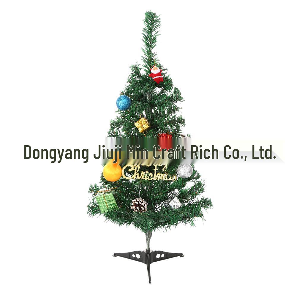 Mini 30cm Christmas Tree Set: PVC Desktop Decoration with Ornaments