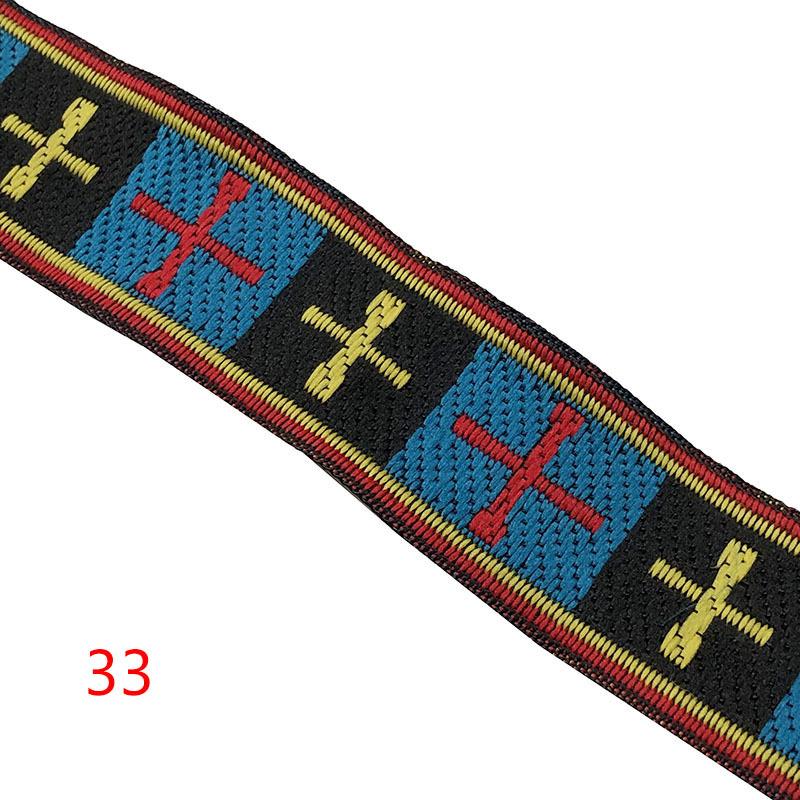 Diy handgefertigte Materialien 1 Streifen 7 Meter 2,5 cm Stickerei Ethnische Spitze Computer Jacquard Vorhang Heimtextilien Kleidung Spitzenzubehör