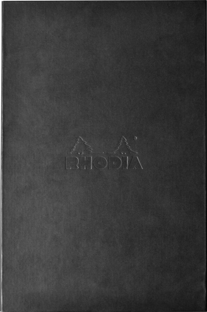 Rhodia Hardcover Notepad No. 16 (A5), Black (Block Rhodia No. 16 with Orange, 80 Sheets, 5mm Grid) RHODIA cf-rdhc16bk