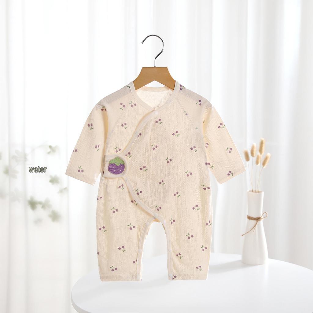 Newborn Baby Cotton Butterfly Romper Pajamas - Summer Thin Monk Suit