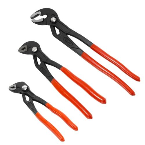 

GOODRIG Water Pump Pliers, Set of 3, 7 , 10 , 12 , Chrome Vanadium Steel Clamps, Quick Adjustable, Storage Bag Included