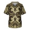 Men's Casual Short-Sleeved V-Neck Printed Front Pocket Top