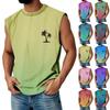 Men's Summer Print Round Neck Gradient Sports Casual Sleeveless Vest