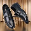 Spring and autumn new Brock glove shoes men's business retro one-pedal lazy shoes casual leather shoes men's formal wear