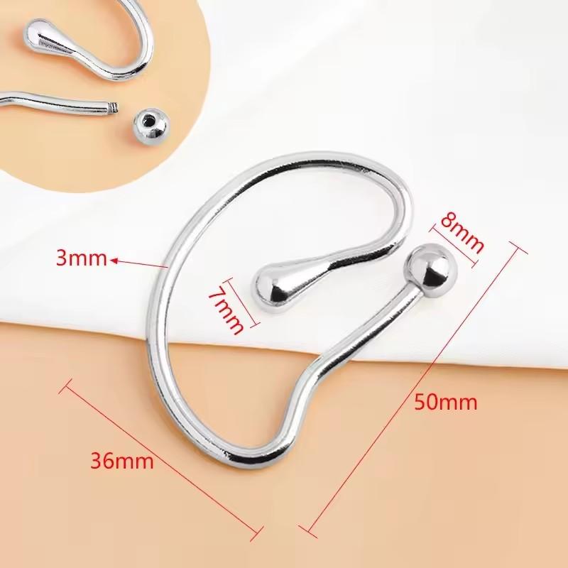 Meetee 2/5Pcs Pearl U-shaped Metal Hook Detachable Irregular Spiral Button Dress Shirt Collar Screw Clasp Hardware Accessories