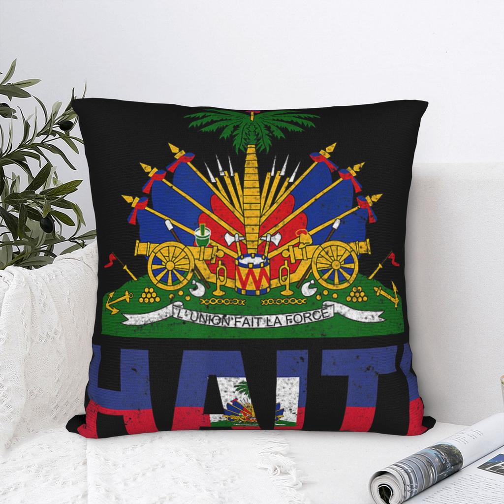 Pillow Case Haiti FlagCountry Map Soft Pillow Cover For Sofa Home Decoration Fashion Pillowcases