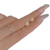 S925 Silver Needle Mini Flower Earrings, Diamond Earrings, Small Ear Bone Studs