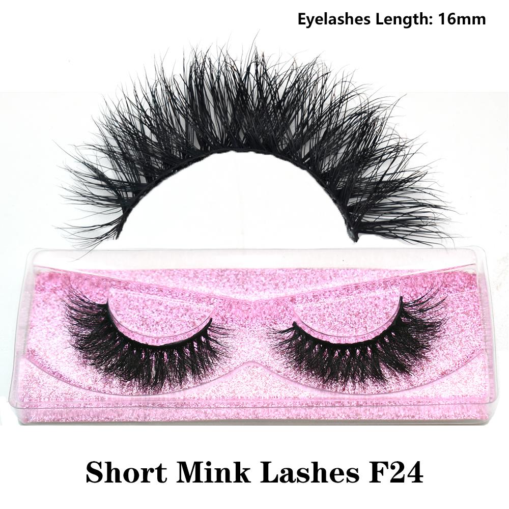 FOXESJI Real Mink Fluffy Short Eye Lashes Extension Wispy Soft Natural Short False Eyelashes Daily Wear Full Strip Lashes Makeup