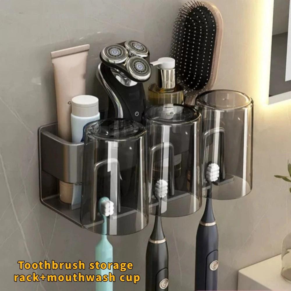Strong Load-bearing Toothbrush Holder No Punching Install Wall Mounted Bathroom Accessories Practical Stable