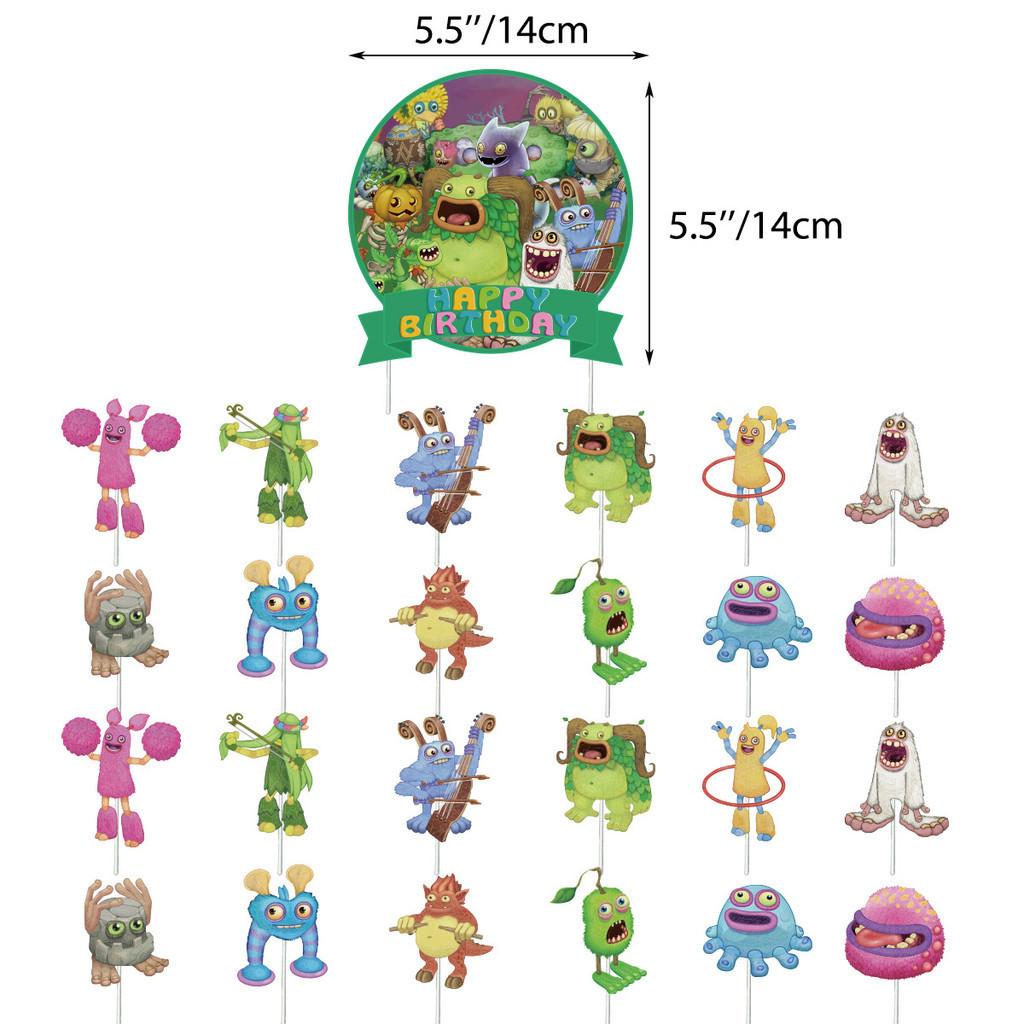 Themed Concert Monster Birthday Party Decorations Hanging Flag Banner Set Balloon