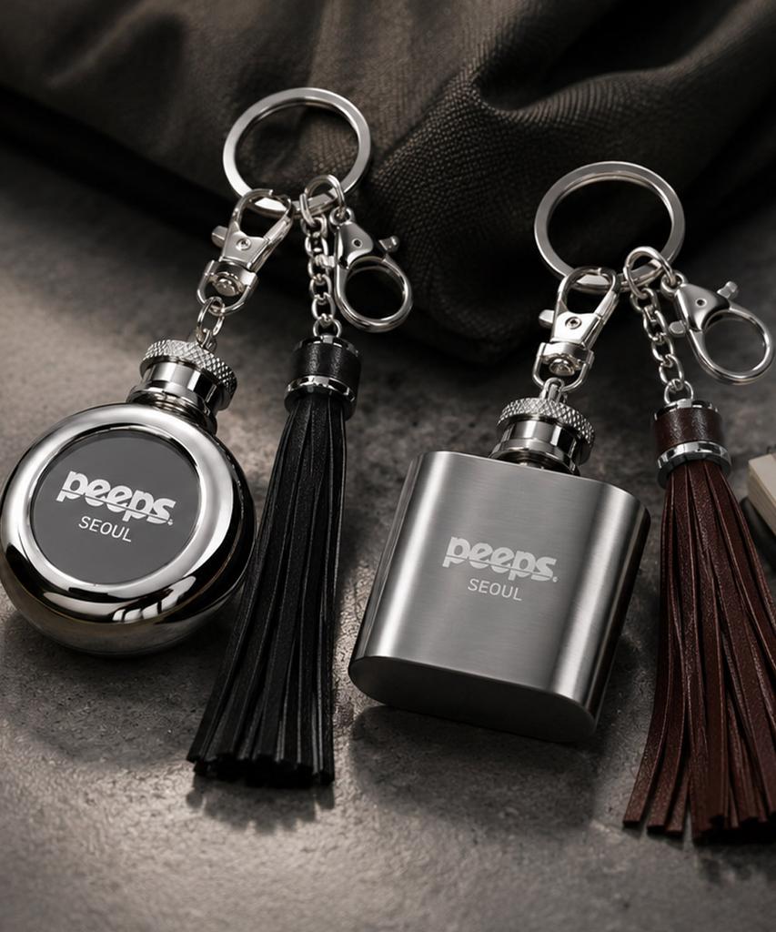 PEEPS Pocket Flask Keryring(Square) (D Type)