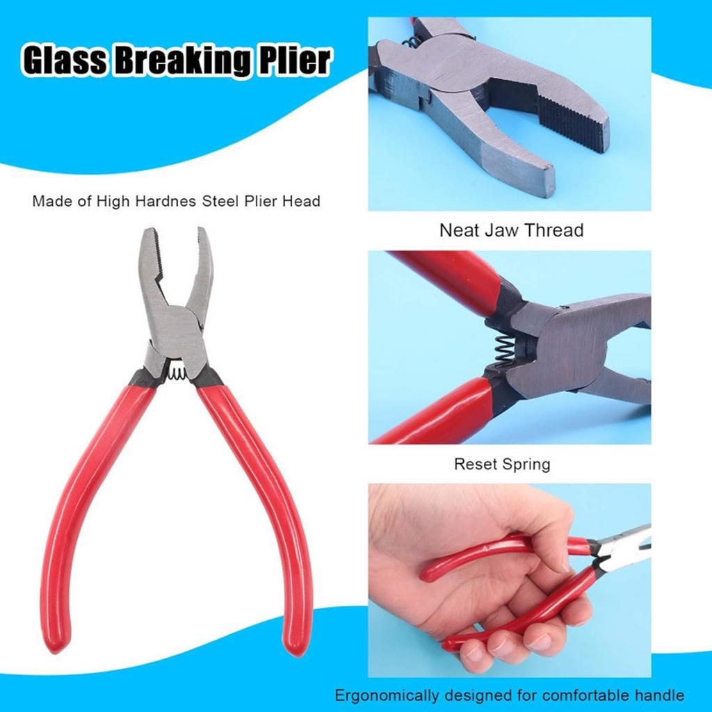 10Pieces Glass Tile Cutter Kit Metal Construction Tool For Smooth Accurate Cut On Stained Glass Bottles Includes Storage Bag