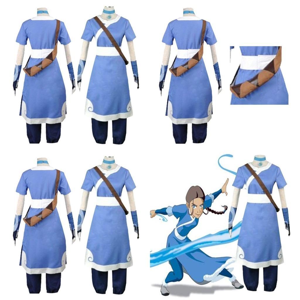 Vibrant Blue Katara Cosplay Dress From Avatar The Last Airbender For Halloween Parties