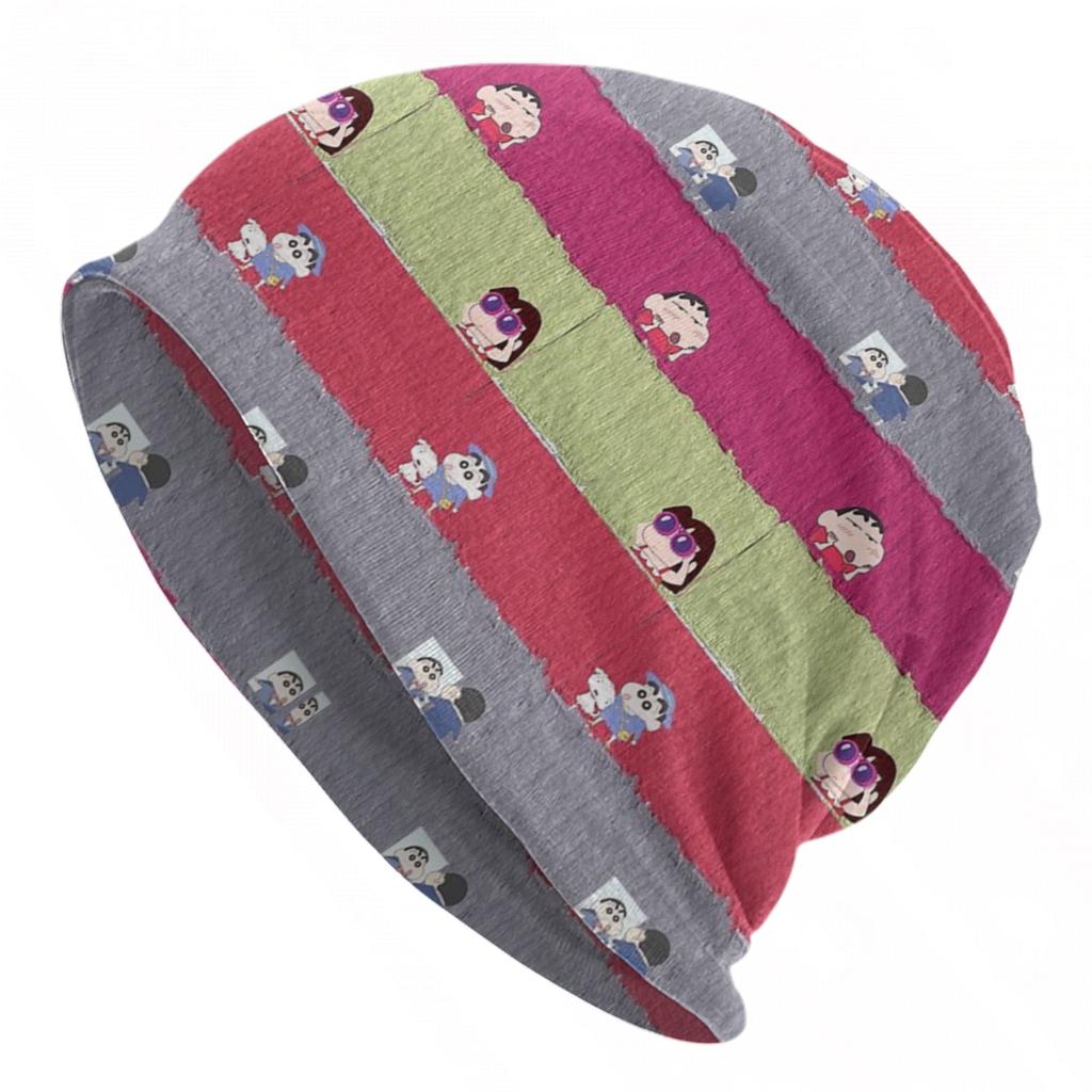 Cartoon Crayons Shin Chans Cap Japan Retro Anime Adult Outdoor Skullies Beanies Hat Warm Thermal Elastic Bonnet Knitting Hats