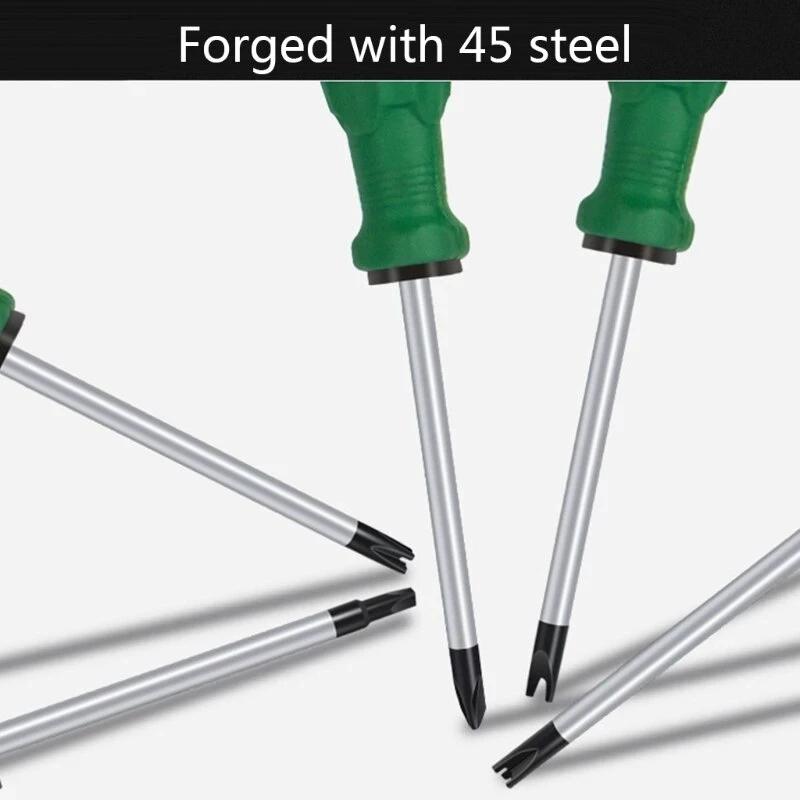 Magnetic Screwdriver Set with Tri-wing, Triangle, U-shaped, Y-shaped, Phillips, and Flat Head Bits for Home Use