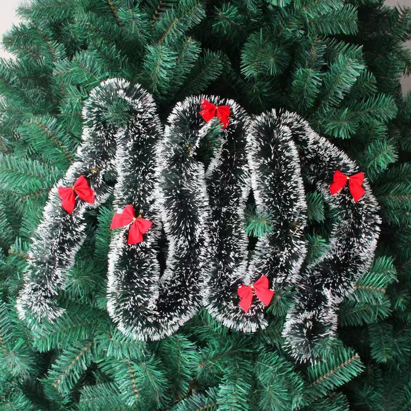 2m Christmas Tinsel Ribbons with Bowknots Garland Xmas Tree Ornaments Home Hotel Bar Party Decoration Props