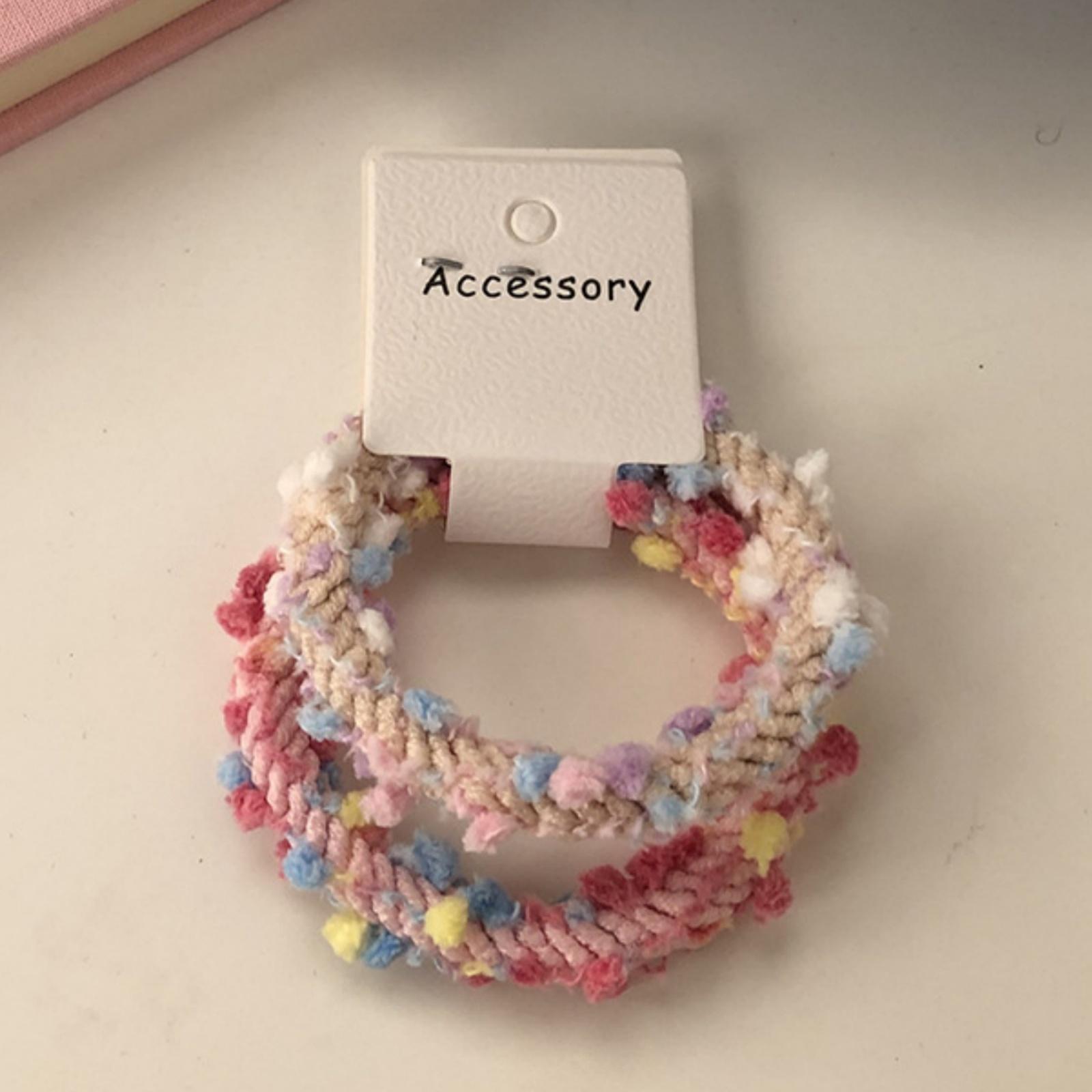 

3 шт. Конфеты, Радужные цвета, Точечная шерсть, Резинки для волос, Веревка для волос, Девичий, Плюшевый, Аксессуары для волос, Резинки для волос, Резинки, Пушистый