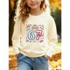 Kids Unisex White Crewneck Sweatshirt, Coquette Gingham 67 Angel Baby Bow Heart XOXO Print Long Sleeve Pullover, Sweatshirts for Boys Girls Ages 4+