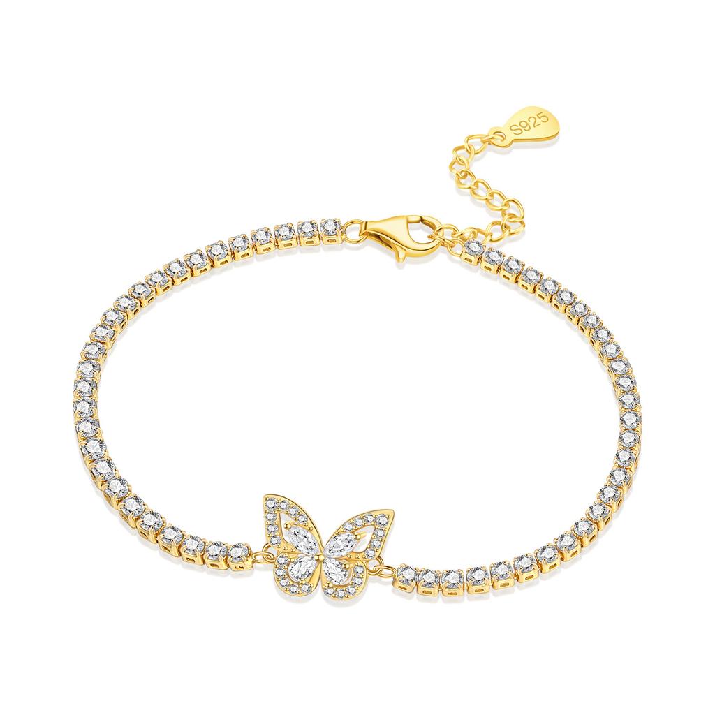 New 925 Silver Exquisite Golden Starry Bracelet Chain Link Women Bracelet Birthday Festival Jewelry Gifts