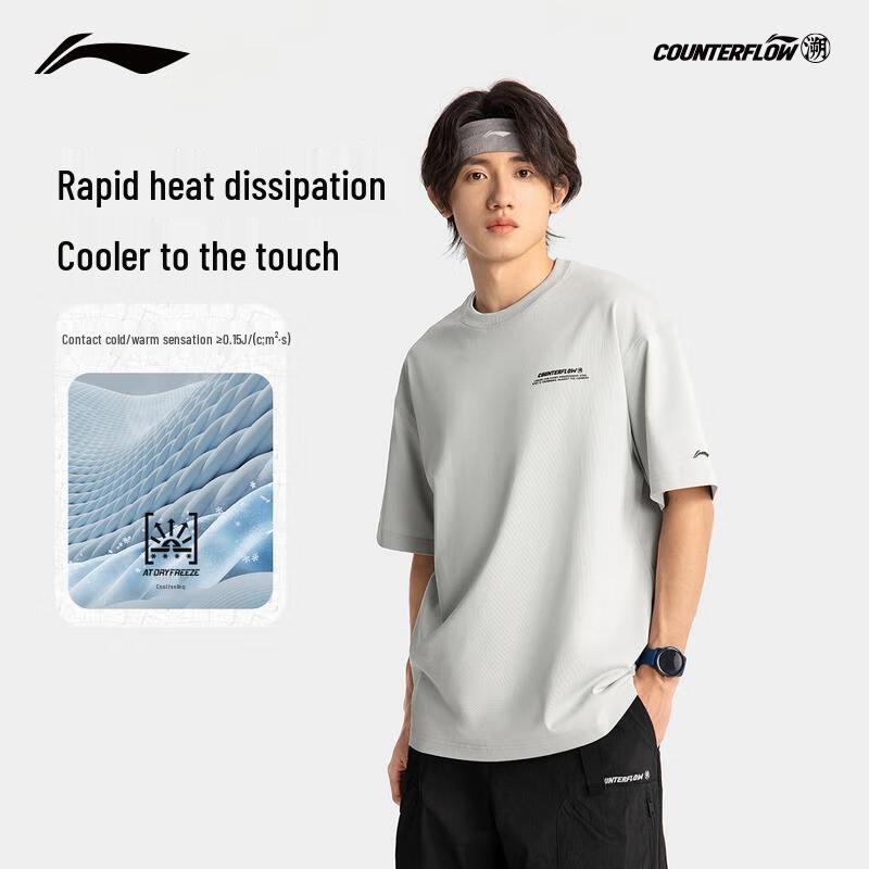 

Мужская футболка с коротким рукавом Li-Ning, быстросохнущая, с эффектом прохлады ATSV189 XL