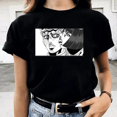 2021 nowa koszulka Jojo Bizarre Adventure kobiety japonia Anime letni top T-shirt złote doświadczenie biedronka koszulka Casual Hip Hop unisex