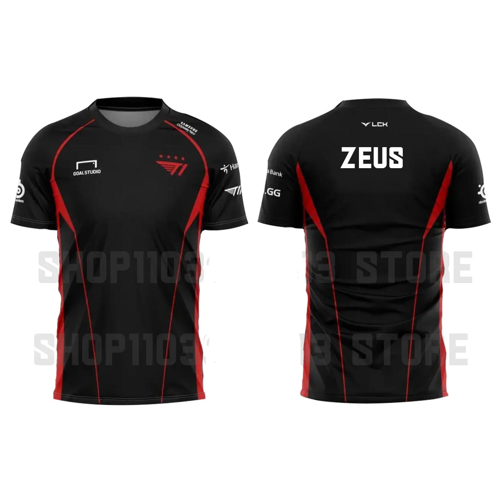 

Faker T1 Team 3D Printed T-shirt, LOL Sports Champion Team Uniform, Breathable, 6XL коричневий