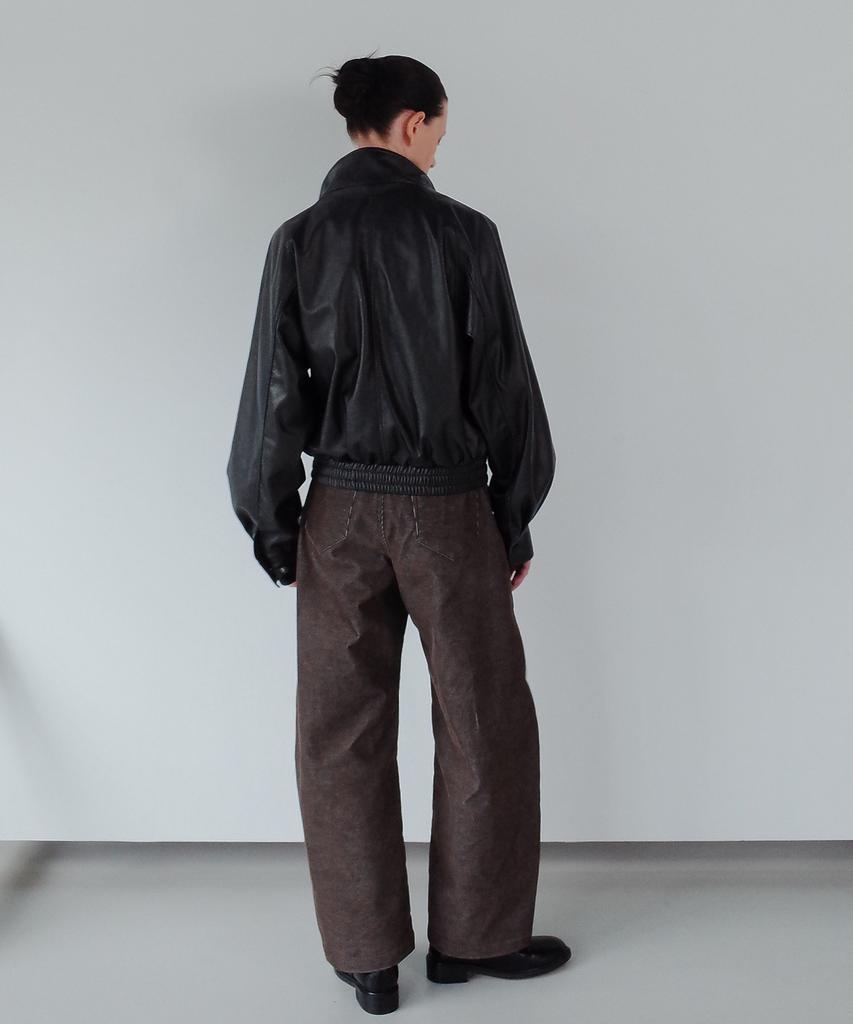 Gilyeong Denim Corduroy Barrel Pants_Brown