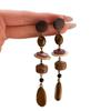 Silver Needle Tiger Eye Asymmetric Stud Earrings - Retro, Versatile & Luxurious High-End Accessory