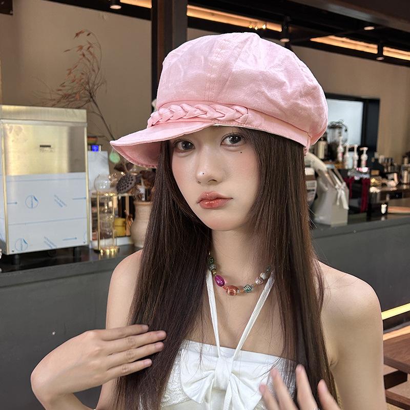 Japanese Versatile Octagonal Hat for Women Korean Version British Retro Duck Tongue Beret Versatile Literary Painter Hat