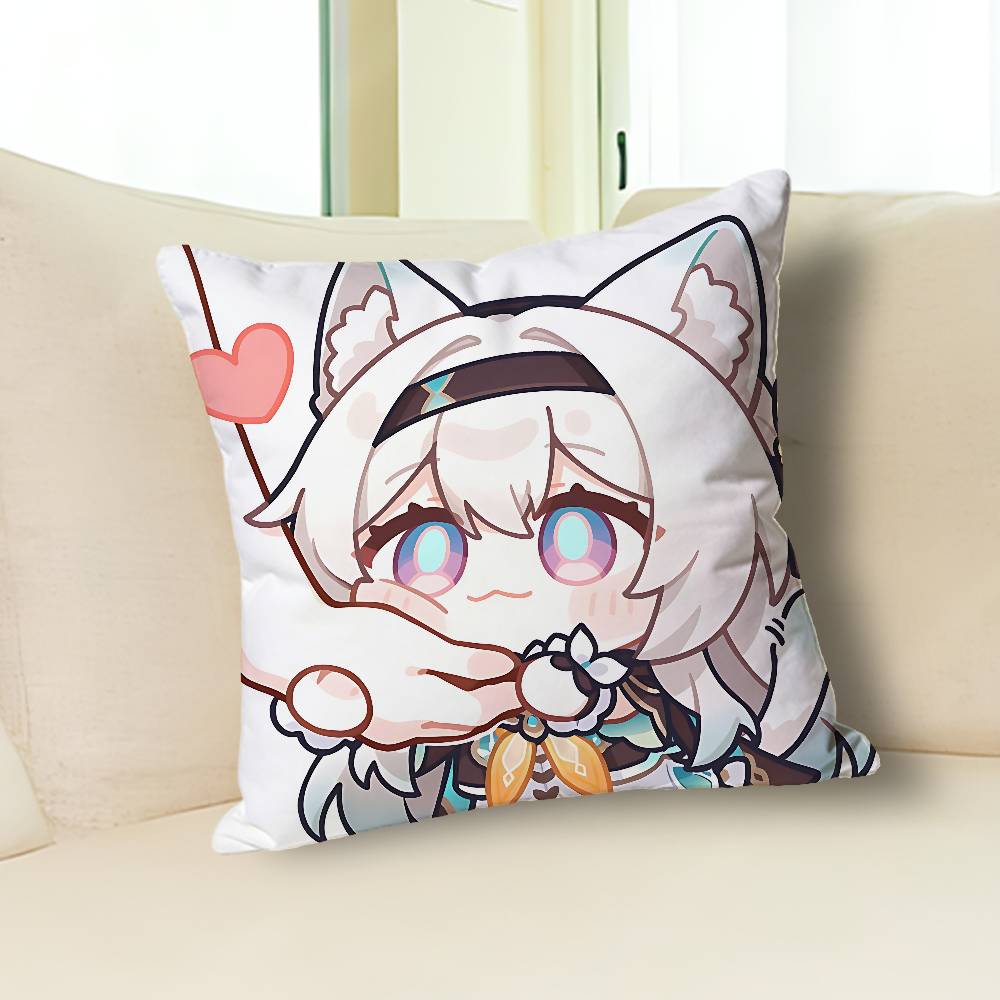 H-Honkai Star Rail Game Firefly Cushion Cover Suitable For Sofa Car Bedroom Office Cushions Decorative Pillow Case