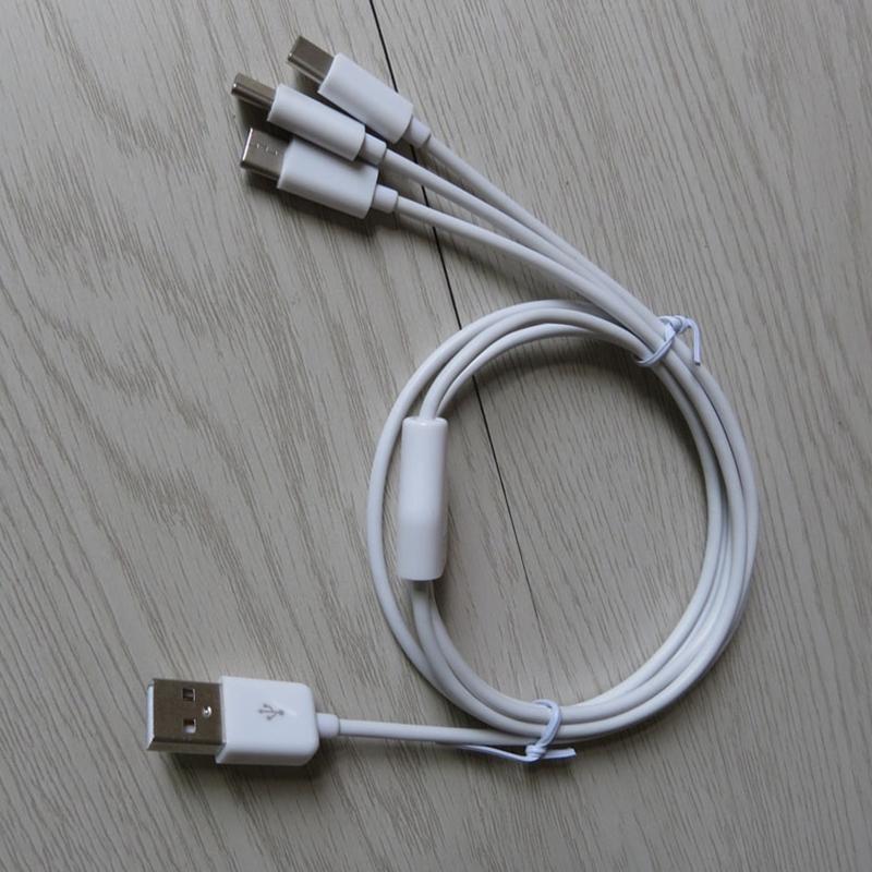 Multi 3 in 1 USB C Long Charger Cable Charging Cord Multiple Ports Long Charging Cable Type C Connector for Cellphones