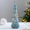 Illuminated Glass Christmas Tree Tabletop Light Up Christmas Tree Figurine for Xmas Home Party Centerpiece Tabletop Mantel Decor