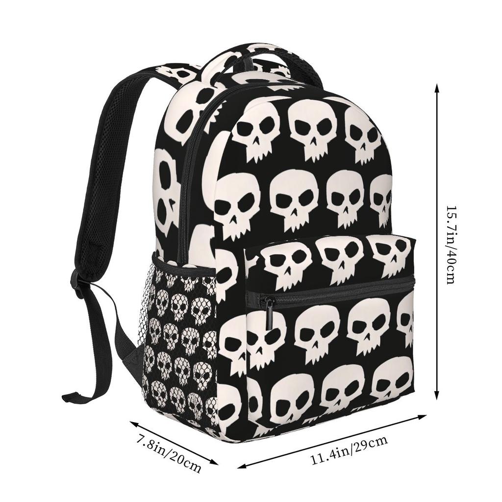 Totenkopf Grafikdruck Studentenrucksack Schultasche Wander-Tagesrucksack für Herren Damen Mode Buchertasche Umhängetaschen