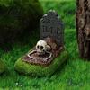 Halloween Graveyard Signs Tombstones Yard Signs, Realistic Outdoor Bonsai Scene Layout Lawn Decorations for Horror Party Garden Cracked Skull Decor