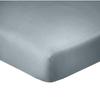 Drap housse coton uni 180 x 200 cm Passion bleu glacier