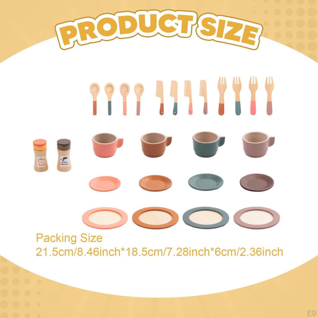 Children's Tea, Afternoon Tea Game, Wooden Cups, Educational Kitchen Accessories, Toys