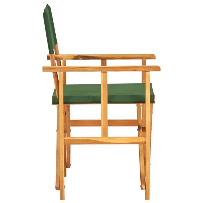 VidaXL Chaise de metteur en scène bois massif d'acacia vert 45953
