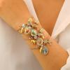 DIY Beaded Heart and Cross Bracelet with Copper Alloy and Rhinestones