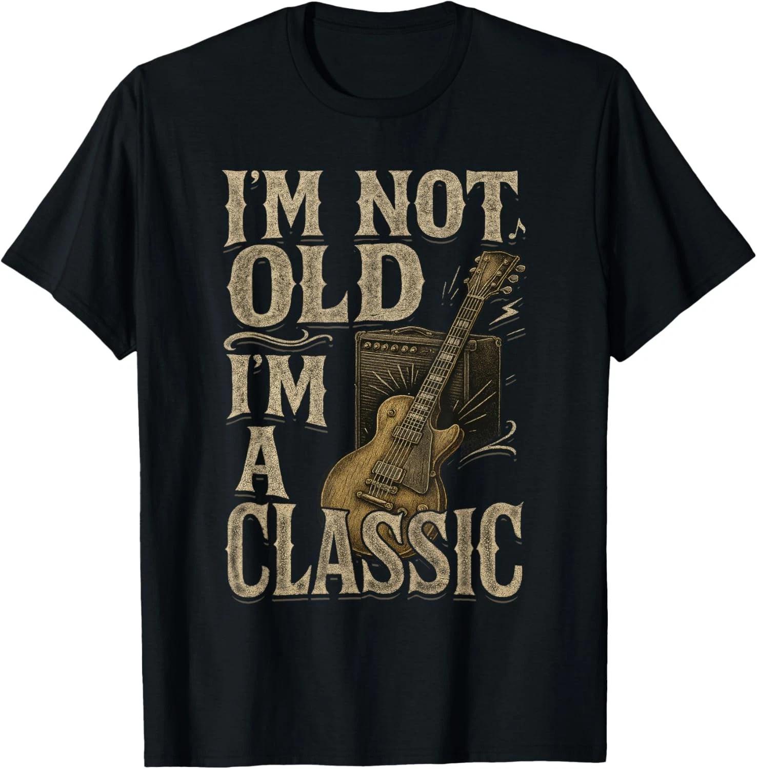 Я не старый, я классика Футболка Винтажная Гитара Любитель Музыки унисекс Футболка S