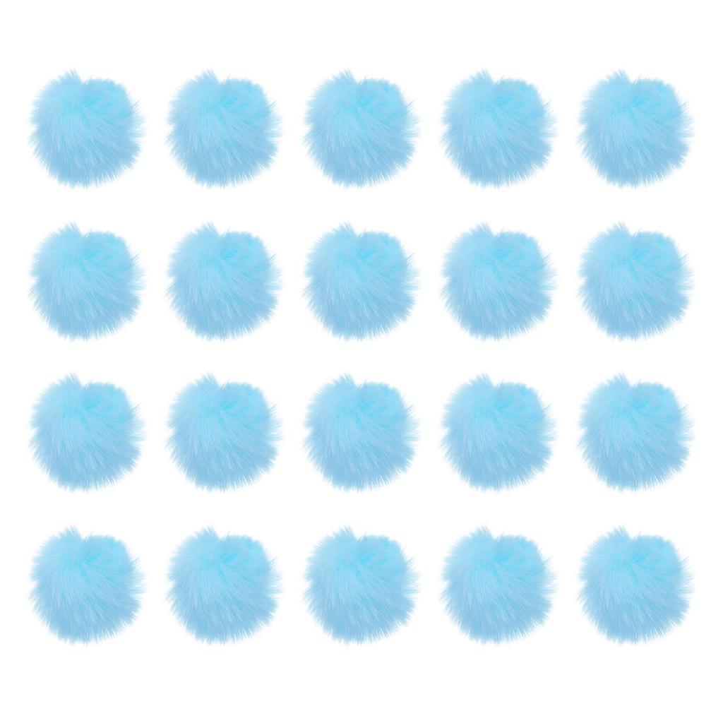 20 Pcs Faux Fur Pom Poms for Hats Fluffy Soft Fur Poms Balls with Elastic Loop for Keychain Knitting Hats DIY Scarves Gloves