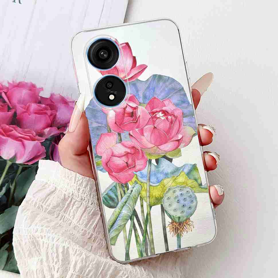 For Oppo A1 Pro 5G 6.7" Case Fashion Flower Painting Soft Silicone TPU Back Cover For Oppo A1 Pro a1 Pro PHQ110 Cases Bumper