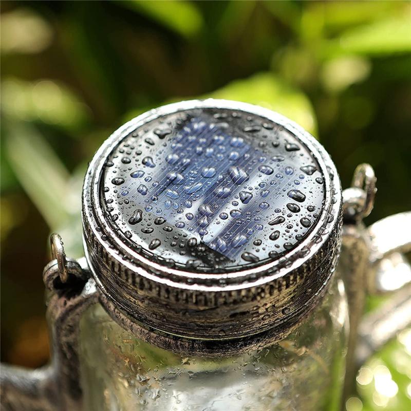 Hot,Solar Lantern Outdoor Hanging Mason Jar Solar Light 45 LED Spray Can Light for Patio Walkway Garden